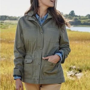 L.L. Bean Classic Utility Jacket Coat Olive Army Green Women's